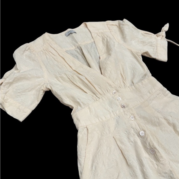 FRNCH Paris Cream Cotton Button Front Romper XS NWOT - Picture 4 of 8